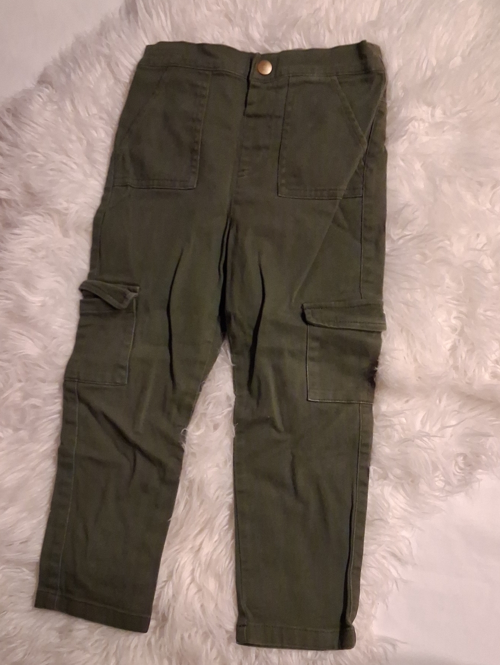 Kids 5t  Olive Green Cargo Pants - Classic Utility Style